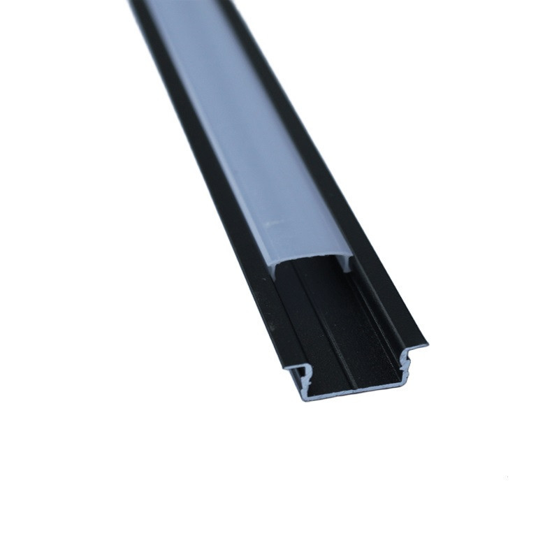 Комплект алюмінієвого профілю та матового розсіювача 2 м 20,9*6,8 мм, врізний, чорний Дніпро - фото 1