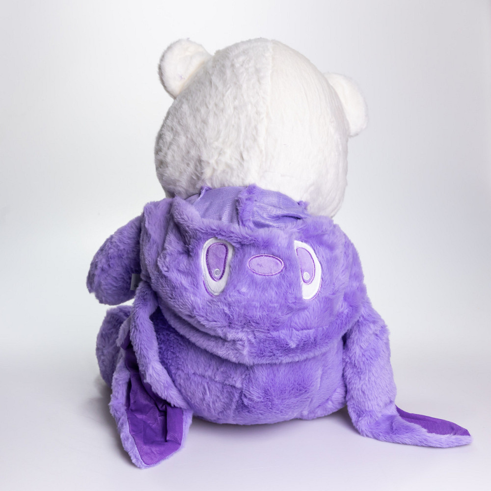 М'яка іграшка-плед,подушка 3 в 1 Ведмедик Тедді в костюмі Ангела плед в іграшці 40×35×15 (см) дитячий плед іграшка Фіолетовий SBR Київ - фото 2