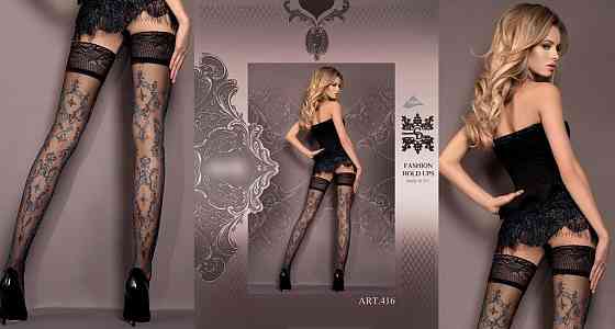 Чулки черные с фантазийными узорами Ballerina's Secret 416 (20 den), L/XL Sex Aura Киев