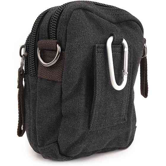 Барсетка текстильна на пояс Vintage 20082 Чорна Київ