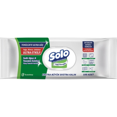 Салфетки для уборки Solo Ultra Power Влажные Кедр и жасмин 100 шт. (8690530064430) Винница - изображение 1