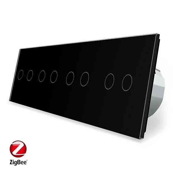 LIVOLO Розумний сенсорний ZigBee вимикач 8 сенсорів (2-2-2-2) Livolo чорний (VL-C708Z-12) Коломыя