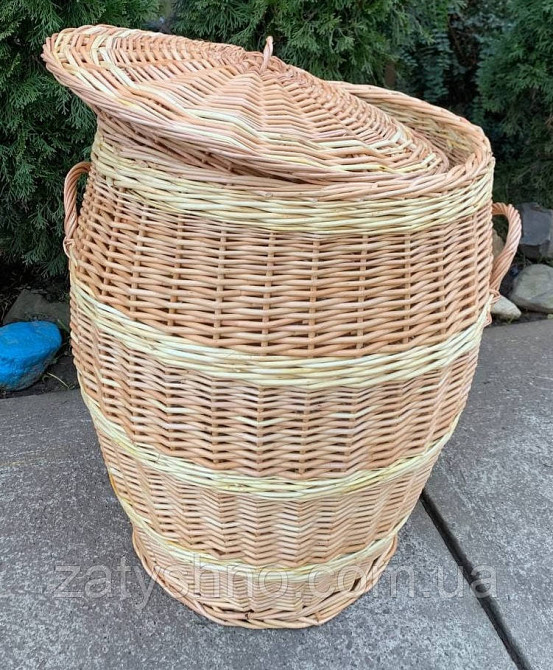 Кошик-бочка висока плетена з лози Київ - фото 7