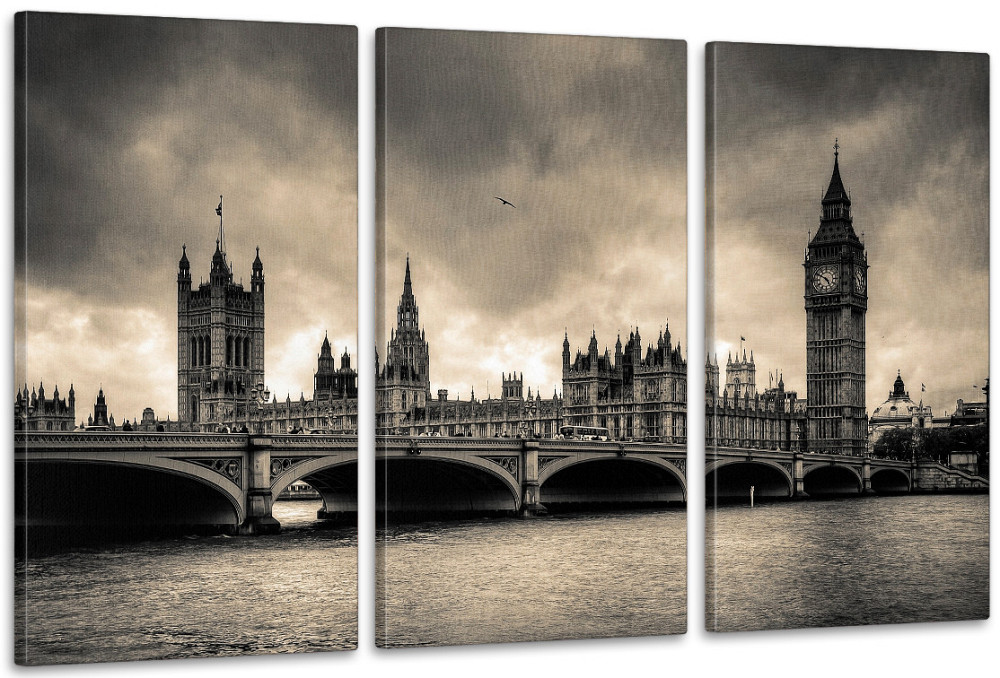 Модульная картина в гостиную / спальню  Лондон      ART-310_3A 70х130 см Киев - изображение 1