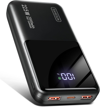Power Bank 20000 мАч 22,5 Вт, быстрая зарядка PD 20 Вт, QC 4.0, USB-A + Type-C, 3 порта, LCD-дисплей Киев
