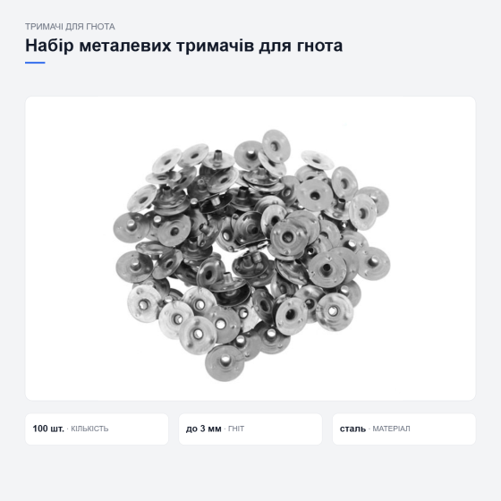 Набір металевих тримачів для гнота Київ