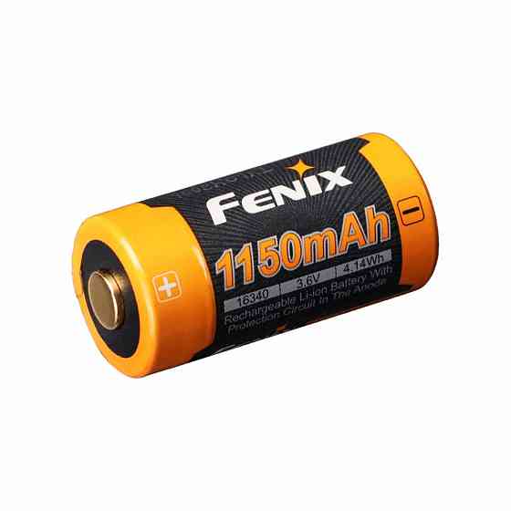 Аккумулятор 16340 Fenix ARB-L16-1150P 1150mAh со встроенной платой защиты (Черно-оранжевый) Винница
