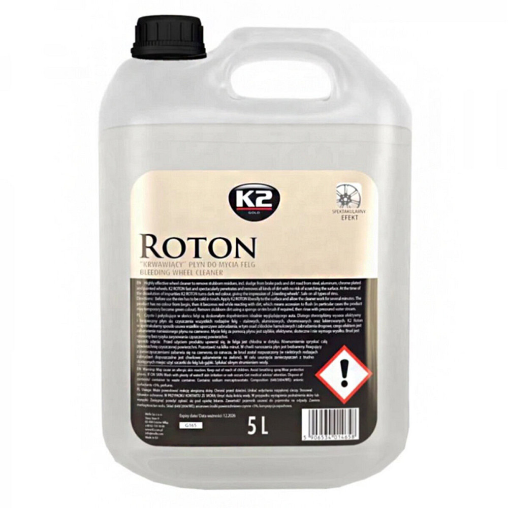 Засіб для миття та очищення дисків та ковпаків автомобіля K2 Roton Bleeding Wheel Cleaner 5л Киев - изображение 1