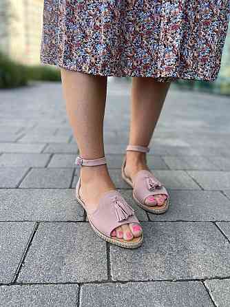 M.KRAFT Босоніжки жіночі пудрові літні M.KRAFT 0532 натуральна замша / Замшеві босоніжки на низ Коломыя