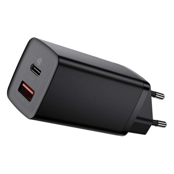 Універсальний зарядний пристрій Baseus Wall Charger GaN2 Lite USB-C+USB 65W CCGAN2L-B01 (Чорний) Миколаїв - фото 1
