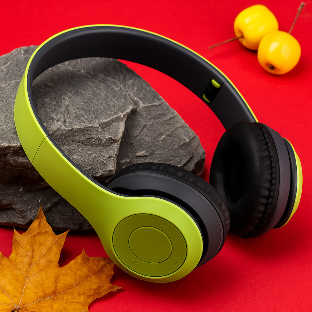 Бездротові Bluetooth-навушники з мікрофоном і Mp3 плеєром, P47, Зелений/Стереогарнітура/Накладні навушники блютуз Київ - фото 1