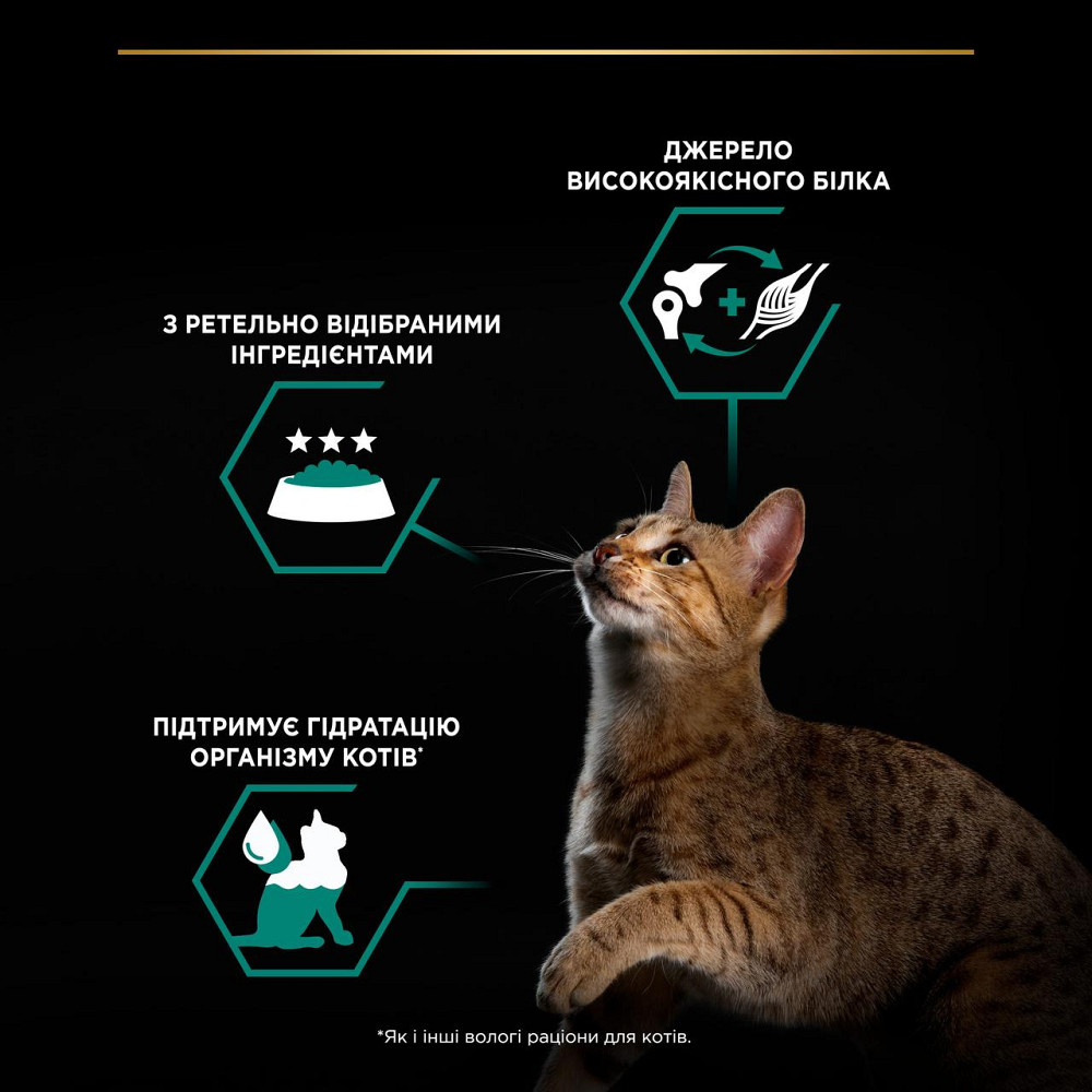 Вологий корм PRO PLAN Adult для дорослих котів, шматочки в паштеті, з куркою, 85 г Київ - фото 7