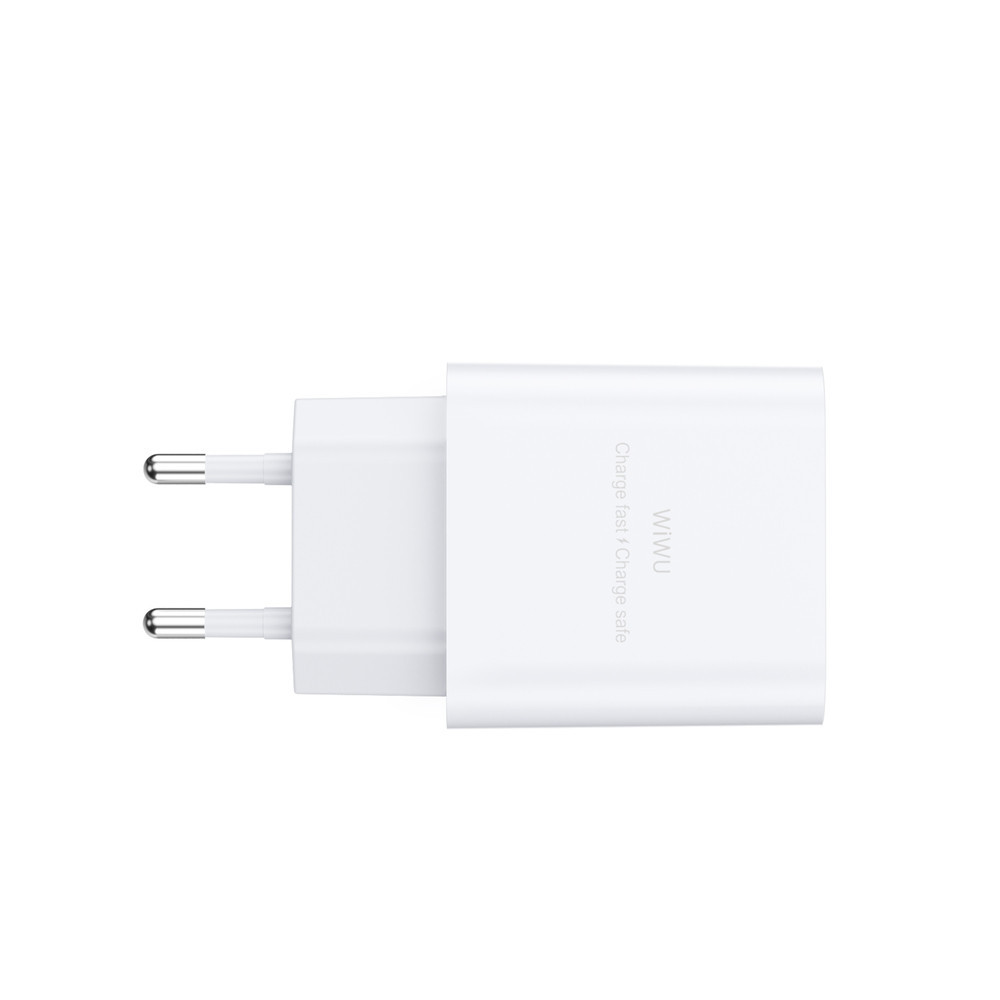 Мережевий зарядний пристрій з кабелем WIWU 2.4A Essen GaN Fast Charger Combo with A-M cable Wi-G023 A-M EU White Одеса - фото 4