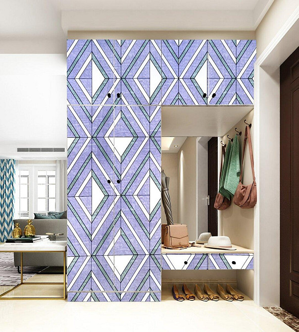 Самоклеющаяся пленка 0,45х10м х 0,07мм Зеленые ромбы SW-00001257 Днепр - изображение 5