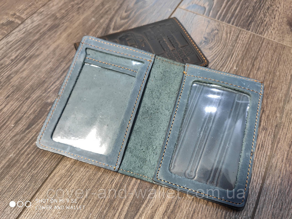 Обкладинка для прав з натуральної шкіри синього кольору ST Leather Київ - фото 2