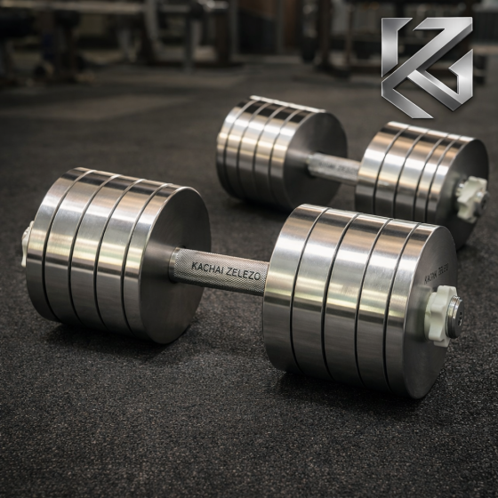 Гантелі набірні 2 по 40 кг металеві без покриття Kachai Zelezo Iron Pro Київ
