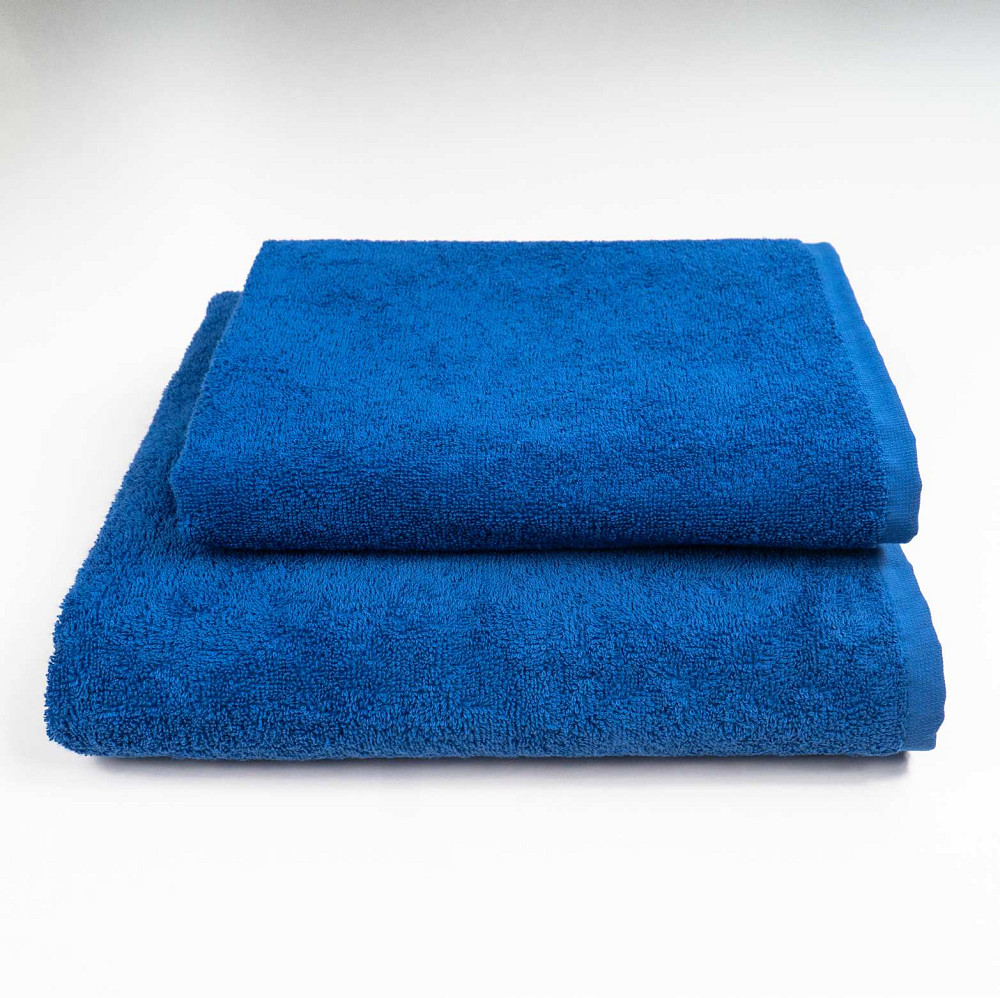 Набор махровых полотенец 2шт GM Textile 50х90см, 70х140см 400г/м2 (Синий) Сумы - изображение 1