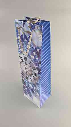 Пакет новорічний паперовий під пляшки-022 (12 шт) Харків