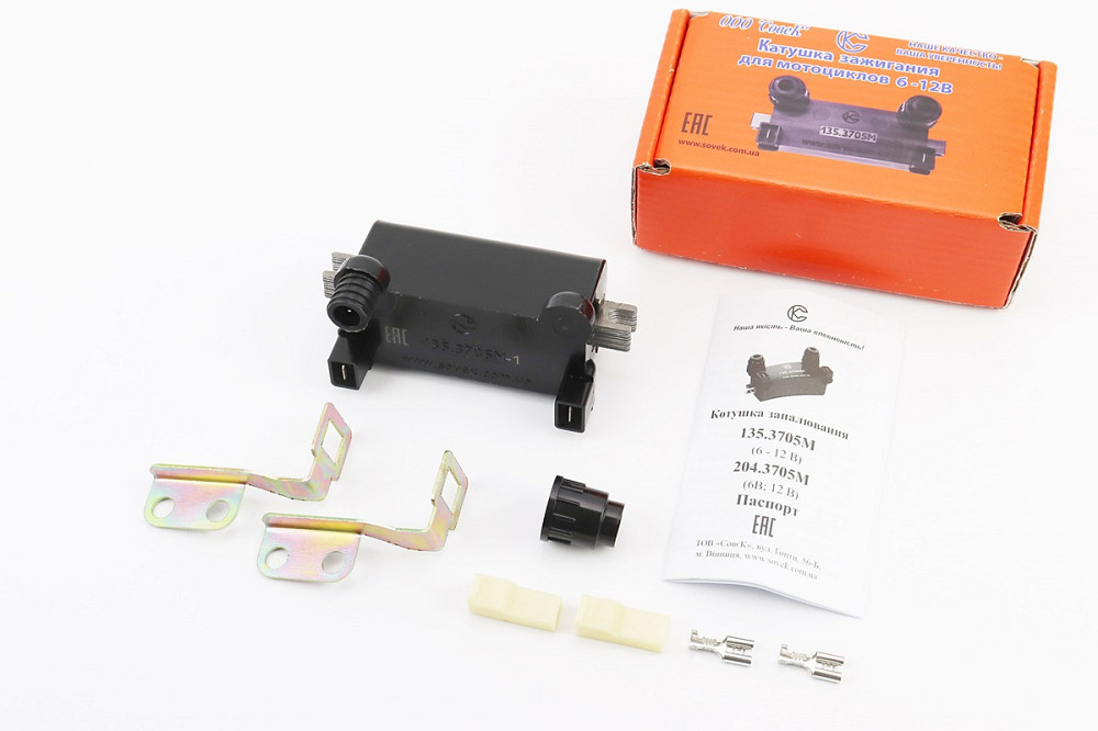 Котушка для мікропроцесорного запалювання 135.3705М 6-12V Планета, з кріпленням Київ - фото 1