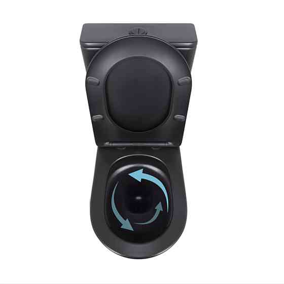 Унітаз підлоговий Qtap Scorpio Ultra Quiet безобідковий із сидінням Soft-Close MATT BLACK QT14226088AMB Київ