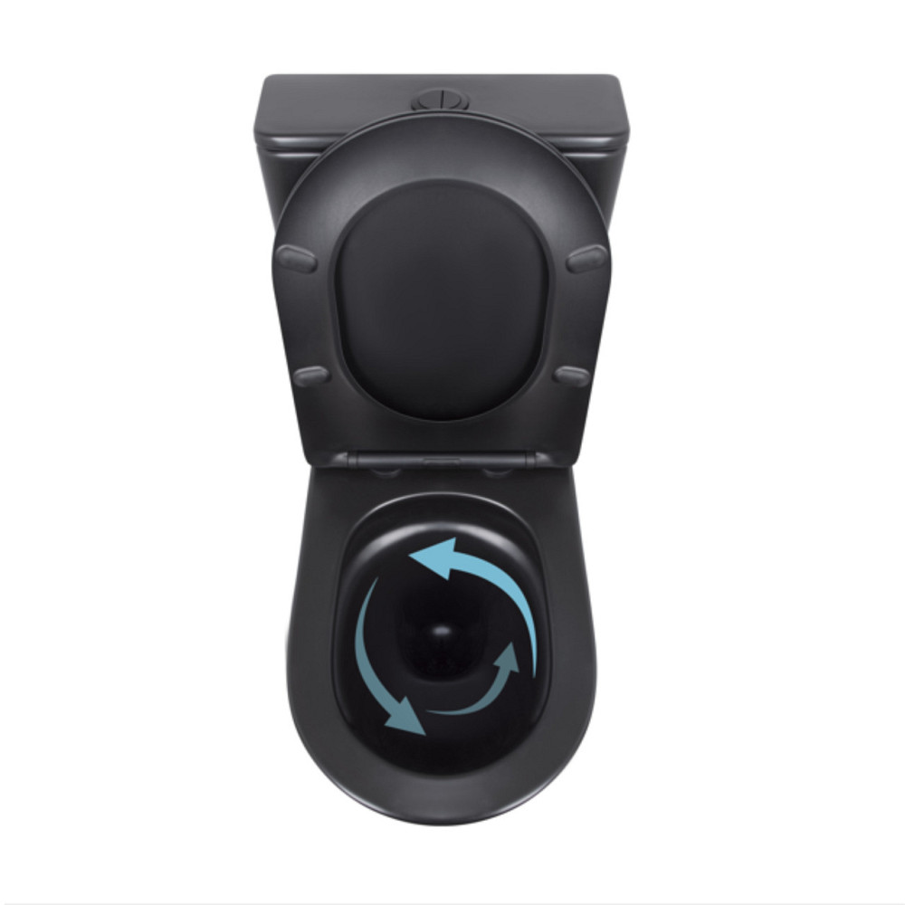 Унітаз підлоговий Qtap Scorpio Ultra Quiet безобідковий із сидінням Soft-Close MATT BLACK QT14226088AMB Київ - фото 6