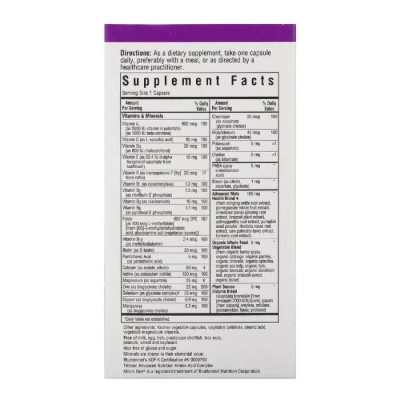 Мультивітамін Bluebonnet Nutrition Чоловічі мультивітаміни, Men&apos;s One, 60 вегетаріанських капсу (BLB0141) Вінниця - фото 2