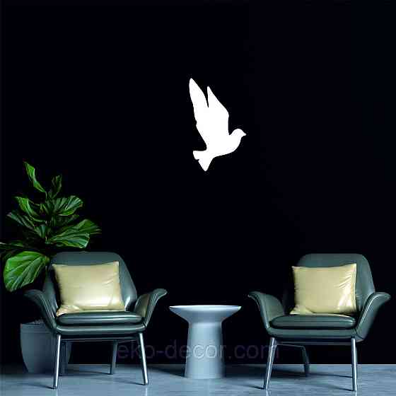 Декоративное настенное Панно «Птичка» Декор на стену(цена за 1шт) 30*18 см, Белый Киев