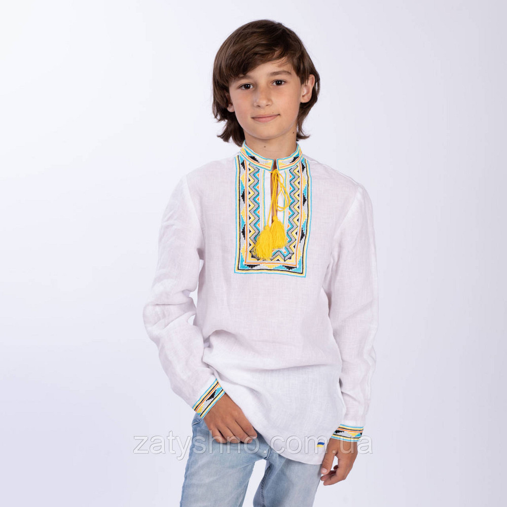 Стильная вышиванка для мальчика с красивым узором Киев - изображение 1