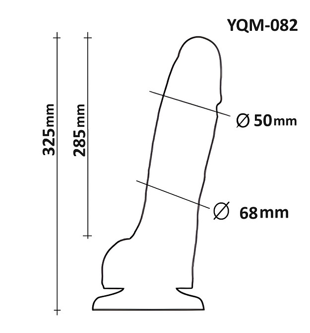 Фаллоимитатор Супер Гигант с мошонкой на присоске OYO YQM-082 (длина 32.5 см, диаметр 6.8 см) Sex Aura Киев - изображение 5
