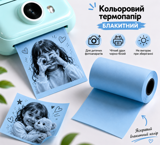 Кольорова термострічка для термофотоапаратів - блакитна Київ