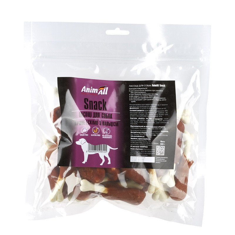 Лакомство AnimAll Snack утиное эскимо с кальцием для собак, 500 г Киев - изображение 1