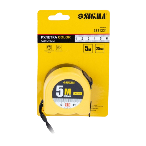 Рулетка 5 м * 25 мм Color SIGMA Житомир