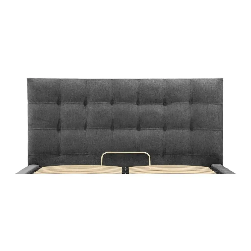 Ліжко Двоспальне Американка Chester New Comfort 160 x 200 см Alyaska 10 З підйомним механізмом та нішою для білизни Темно-сірий Київ - фото 4