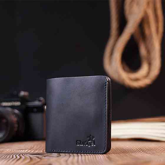 Матовое мужское портмоне из натуральной кожи Черный (SHVIGEL) Киев