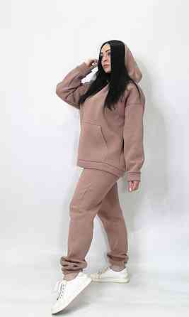 Женский спортивный теплый костюм трехнитка на флисе Какао XL/2XL Харьков