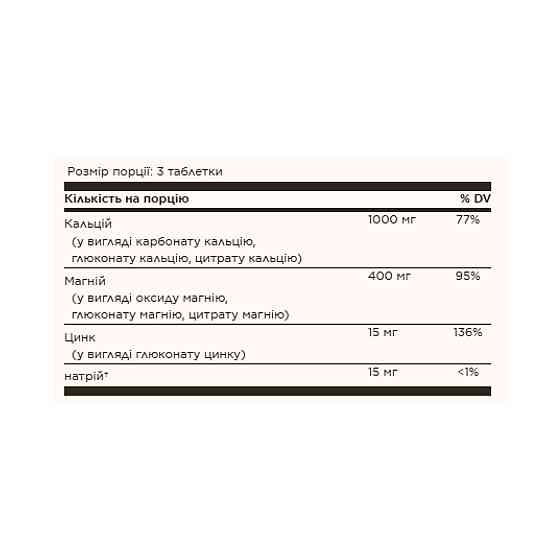 Мінерали Solgar Кальцій Магній Цинк Calcium Magnesium Plus Zinc 250 таблеток Київ