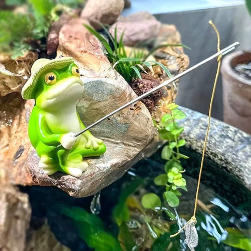 Фигурка садовая Лягушка рыбачка 8 х 5 см Полистоун Одесса - изображение 4