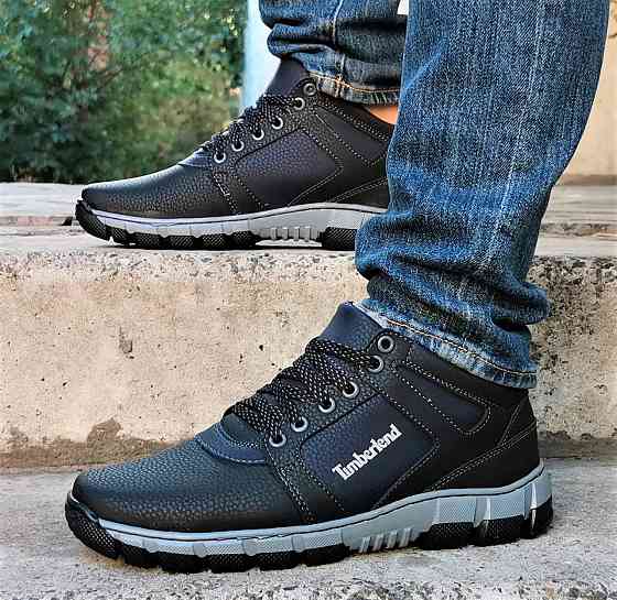 Черевики Зимові Чоловічі Кросівки на Хутрі Чорні з Махом (розміри: 40,41,42,43,45) Відео Огляд Дніпро