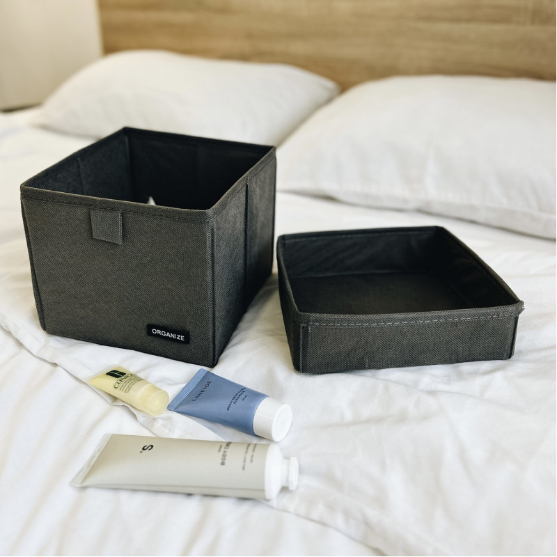 Органайзер коробка для дрібниць XS з кришкою 17х17х16 см (Сірий) Суми - фото 5