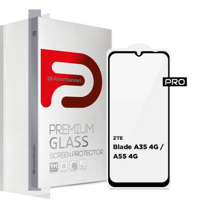 Стекло защитное Armorstandart Pro ZTE Blade A35 4G / A55 4G Black (ARM81349) Винница - изображение 1