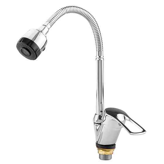 Смеситель s43 Ø40 для кухни гусак гофрированный на гайке TAU SM-4B644C (9843150) Киев