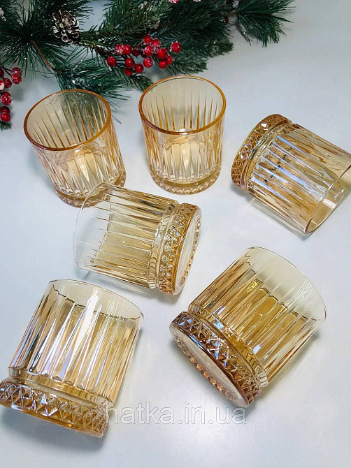 Набір склянок OLens "Бандл" 230 мл 6 шт. бурштинове скло для дому та ресторанів 102-325 Київ - фото 2