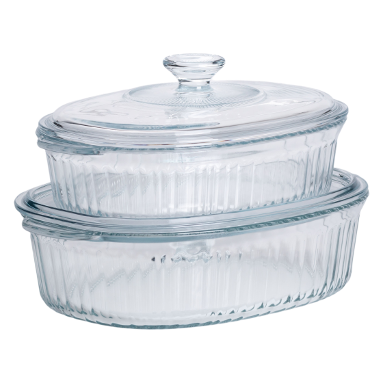 Yiwu Форми для запікання набір 2 шт скляні з кришками овальні HP-34-27 Киев