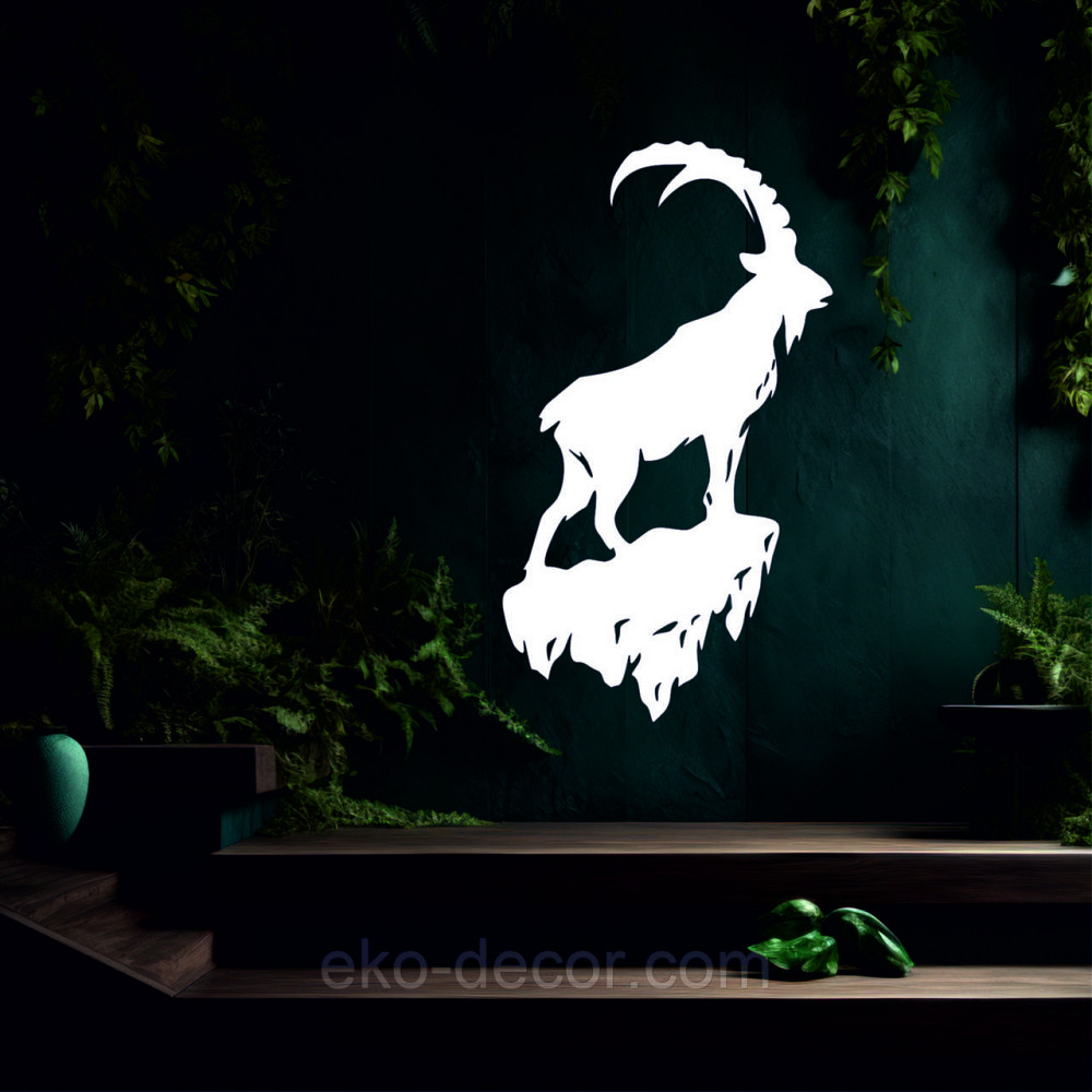 Декоративное настенное Панно «Горный Козел» Декор на стену 110*70 см, Белый Киев - изображение 2