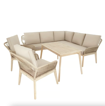 Набір садових меблів зі столом і кріслами для дому, саду, дачі, комфортна зона відпочинку Di Volio Albenga бежевий Київ