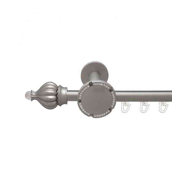 Карниз Orvit Таджа-Кристал металевий однорядний розета реверс фламо профільна труба  Сатин 19 мм 300 см (00-00013530) Львів