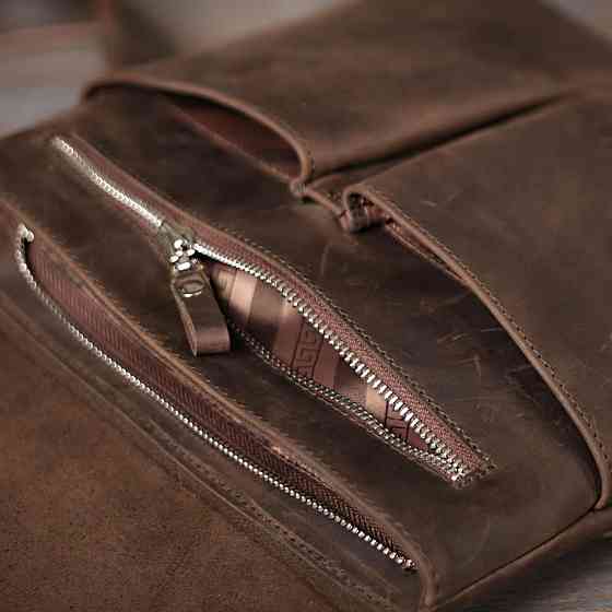 Сумка SHVIGEL 00998 з вінтажної шкіри Коричнева Київ