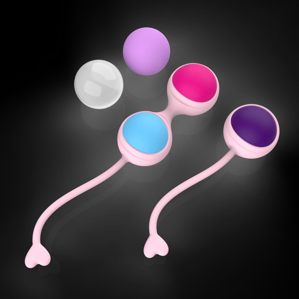 Набір вагінальних кульок Every Night Toys Lorinda рожевий з різнокольоровими кульками Sex Aura Київ - фото 3