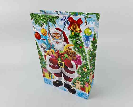 Новогодний ,картонные пакеты с ручками Гигант вертикальный 30х47х12-025 (12 шт) Харьков