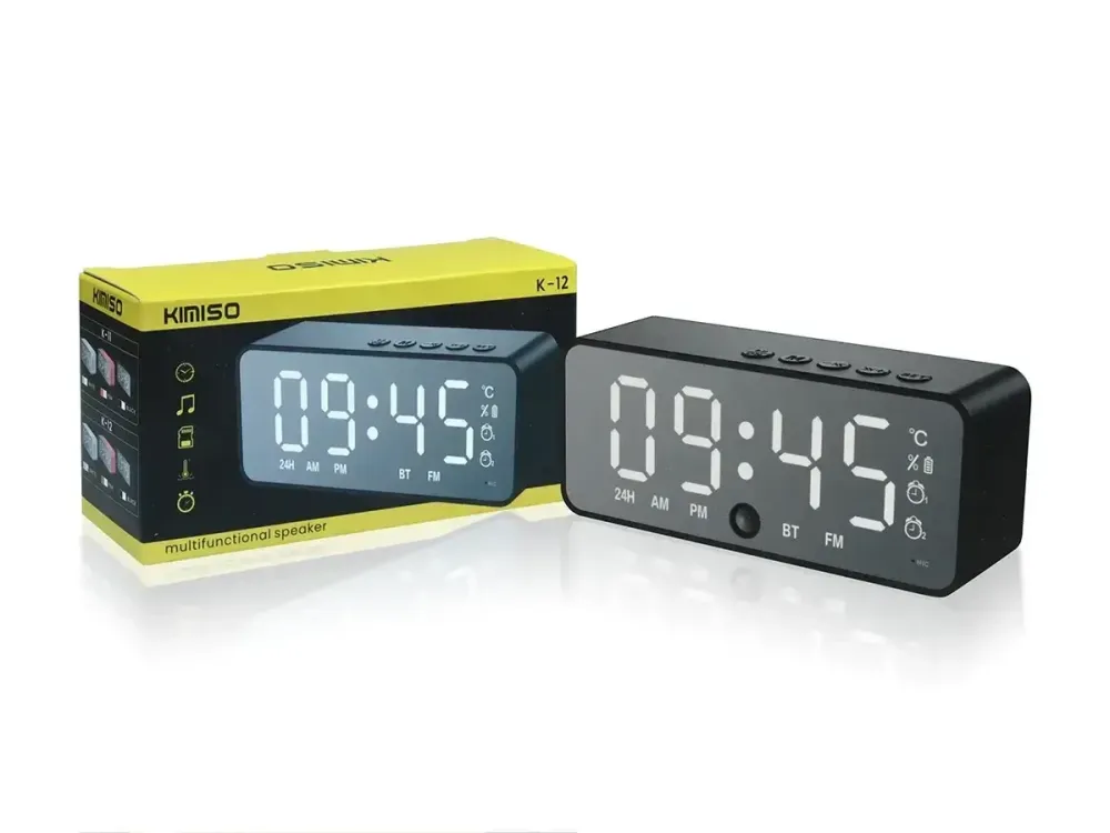 Портативная Bluetooth колонка-часы KIMISO K-10: 2 динамика, FM-радио, будильник, до 5 часов работы Одесса - изображение 2